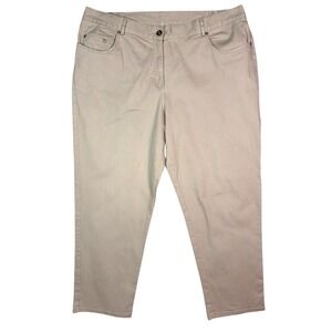 Lark Lane Women's Size 18W Embellished Pockets Tan Casual Pants